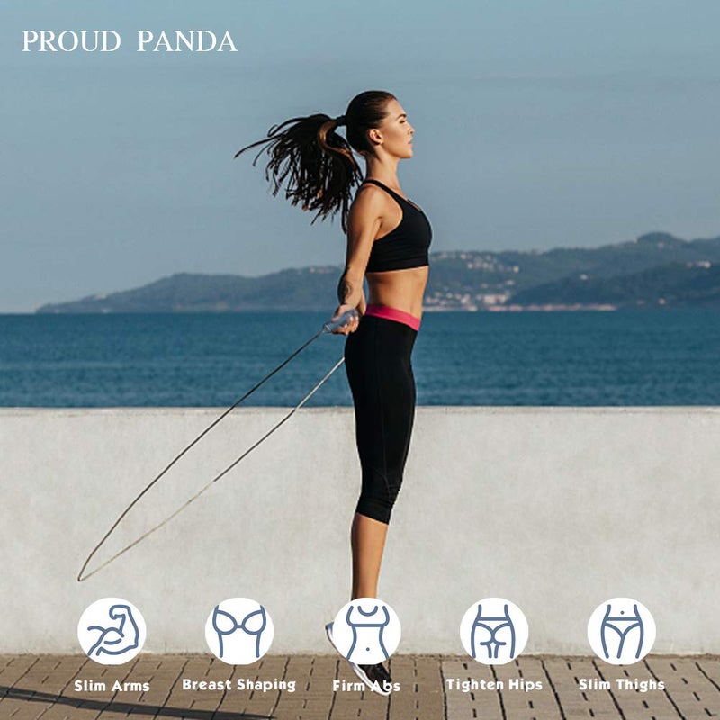 Proud Panda Weighted Jump Rope Workout 1LB Professional Skipping Rope with Adjustable Length&Silicone Comfortable Grips Heavy Jumpropes Adults Fitness Women Men Kids Cardio Boxing Endurance Training Exercise-Blue - Image 4